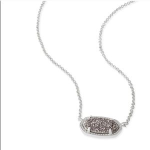 Kendra Scott “Elisa” Necklace in Platinum Drusy
